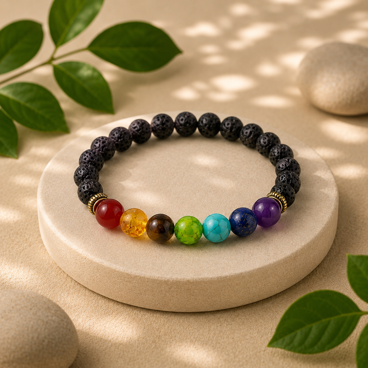 THE ZODIENT - REAL 7 CHAKRA CRYSTAL WITH LAVA STONES – Zodient